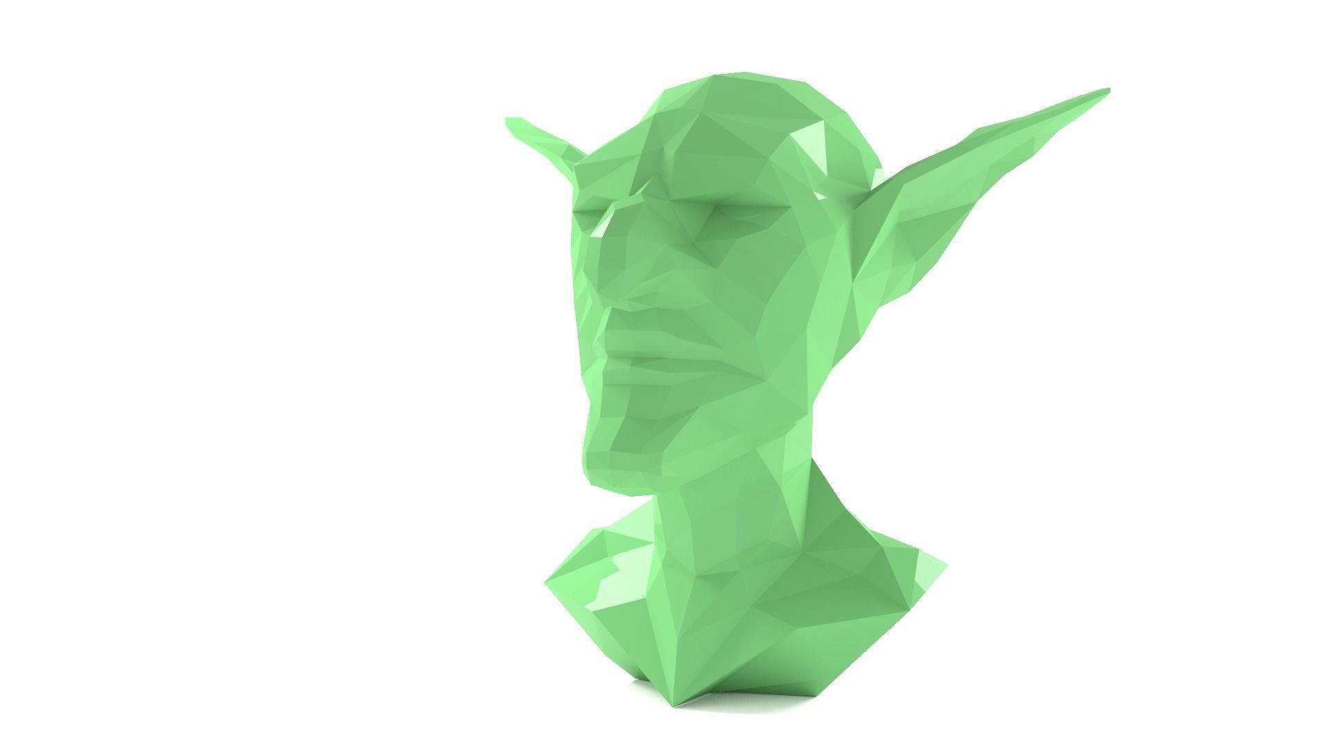 Goblin Head - Triangulated Polygon Sculpture 3D print model_1