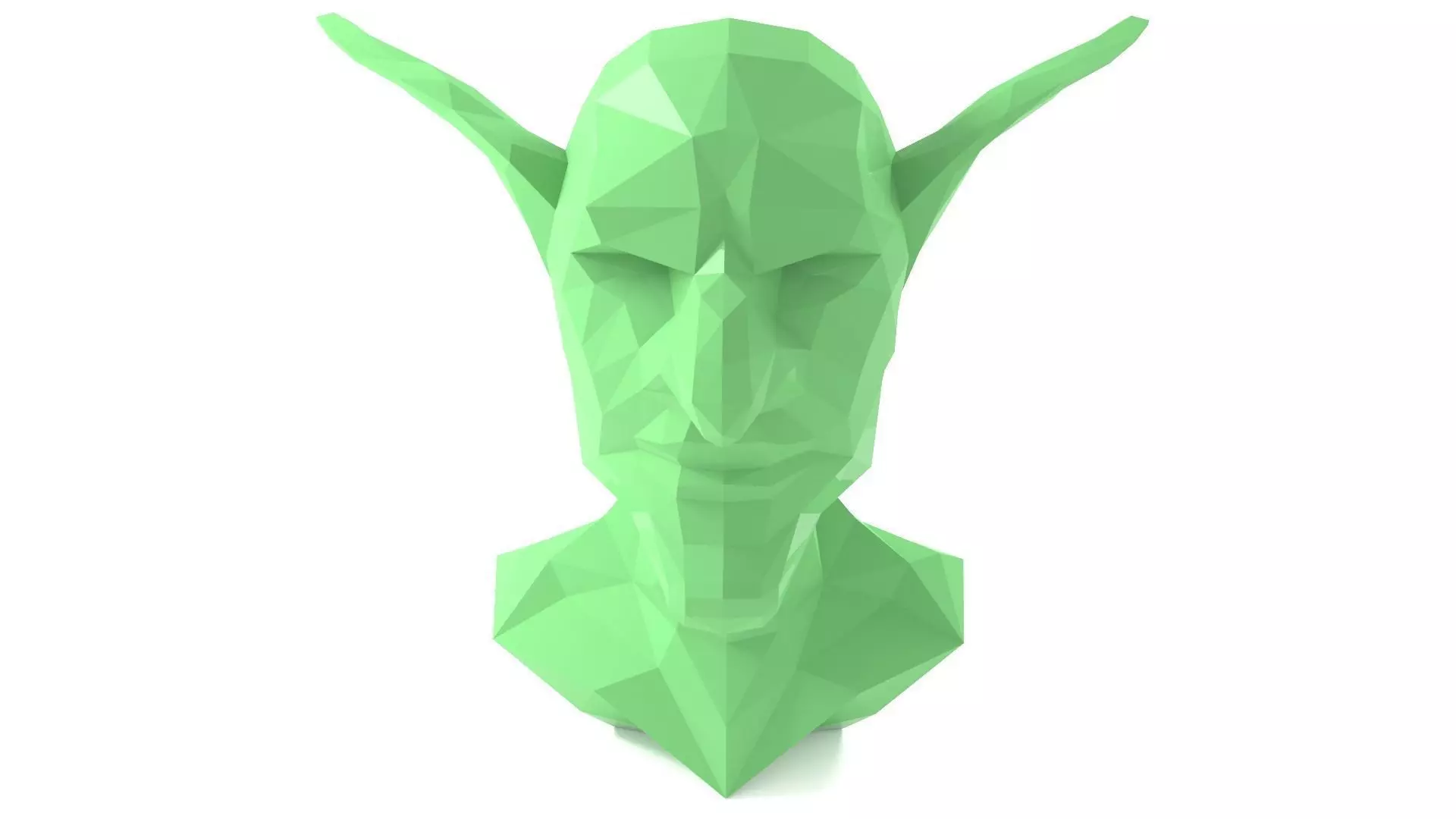 Goblin Head - Triangulated Polygon Sculpture 3D print model_0