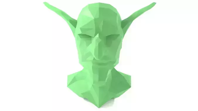 Goblin Head - Triangulated Polygon Sculpture