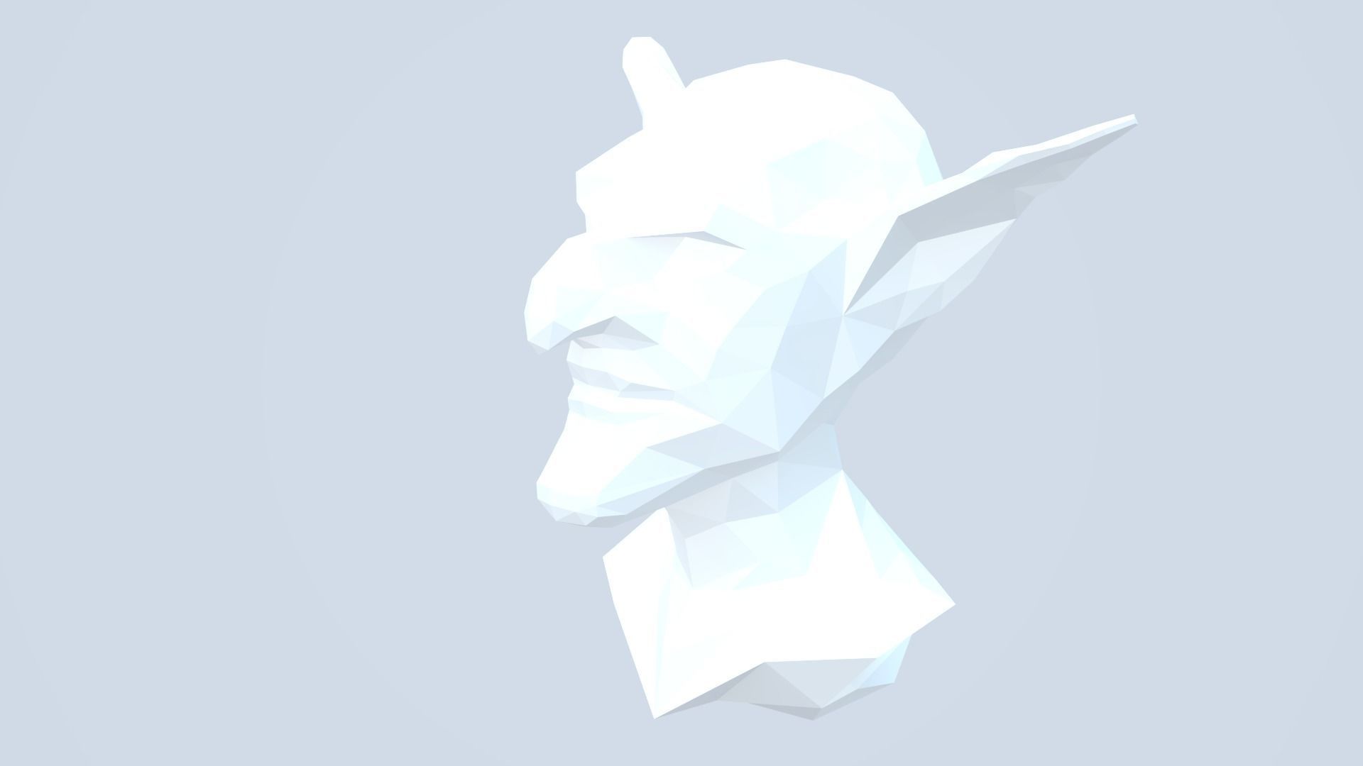 Goblin Head - Triangulated Polygon Sculpture 3D print model_3