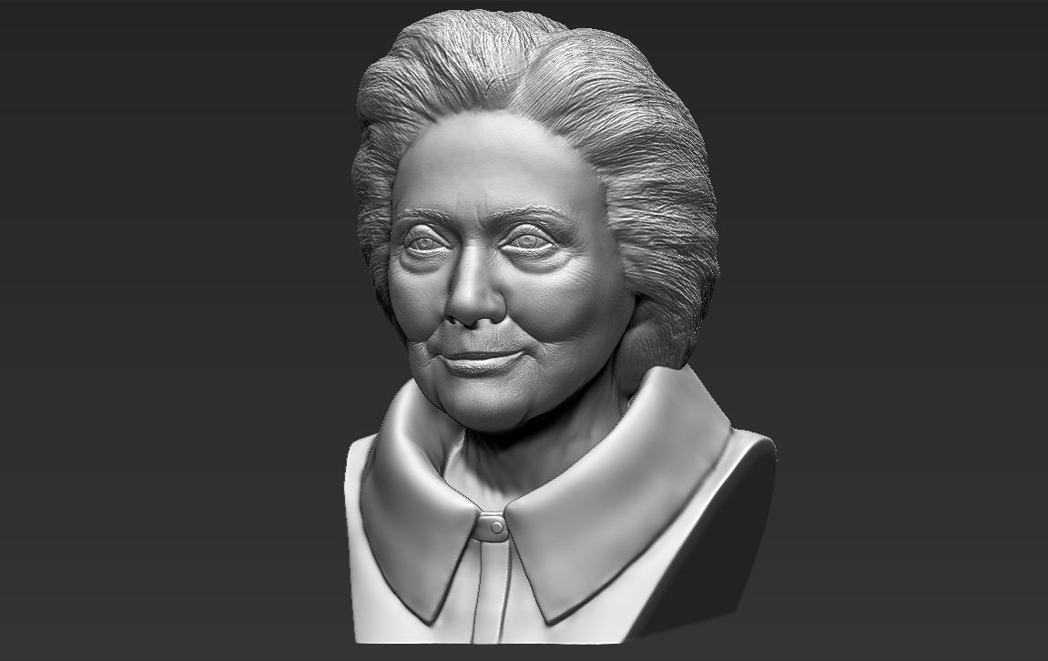 Hillary Clinton bust ready for full color 3D printing 3D print model_27