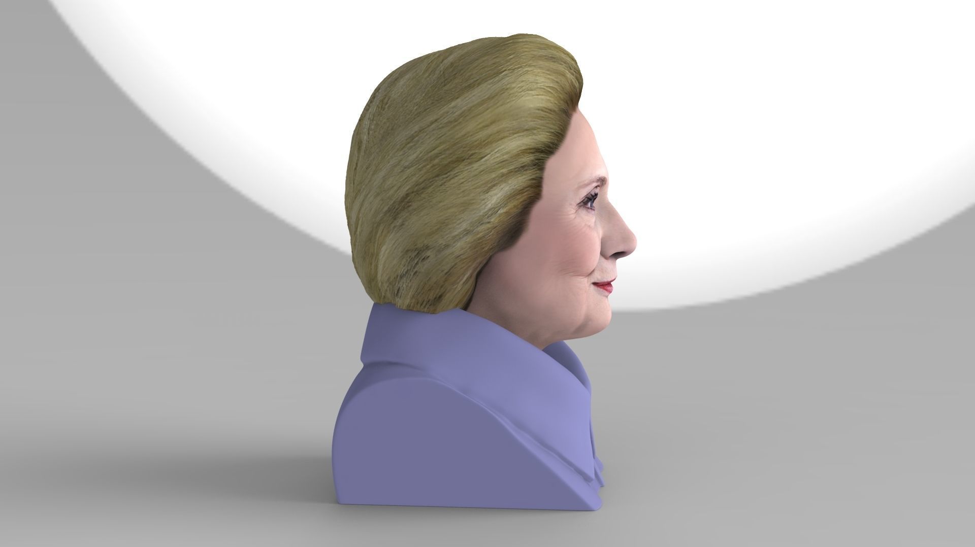 Hillary Clinton bust ready for full color 3D printing 3D print model_14