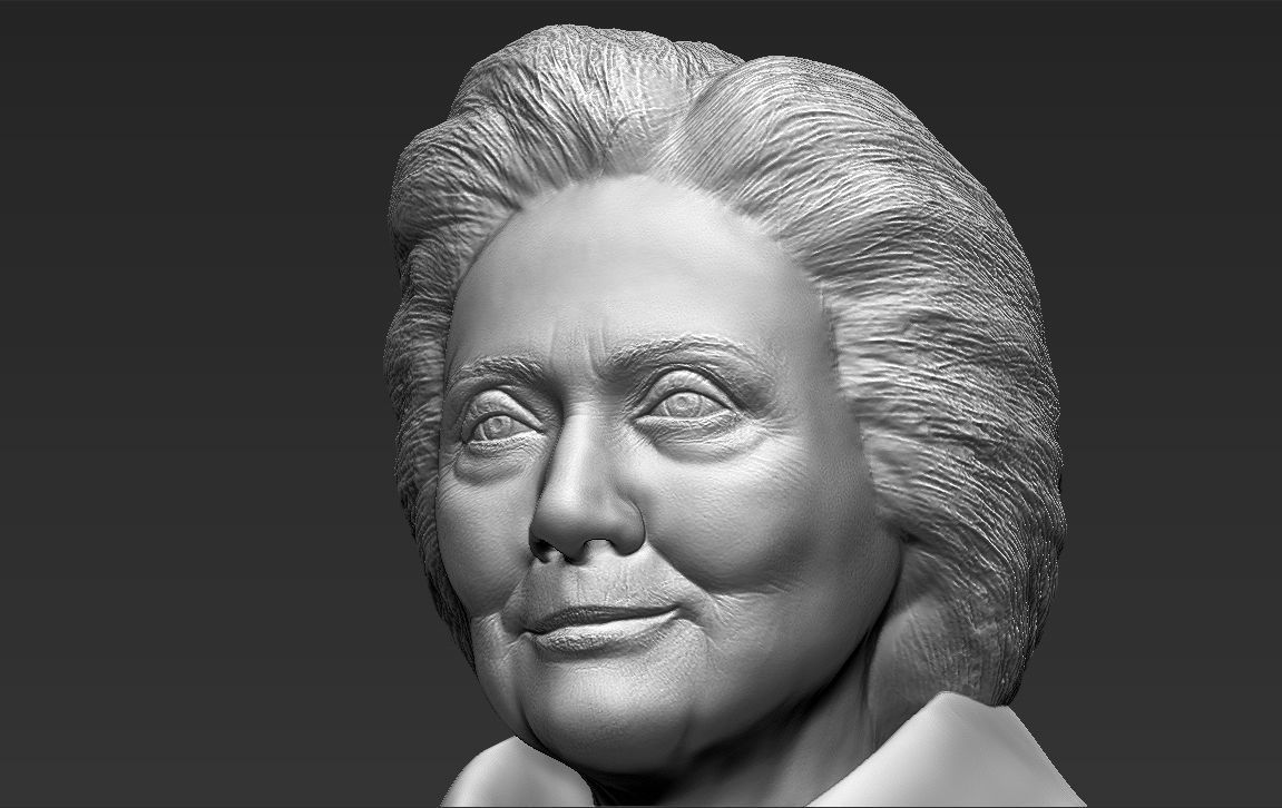 Hillary Clinton bust ready for full color 3D printing 3D print model_41