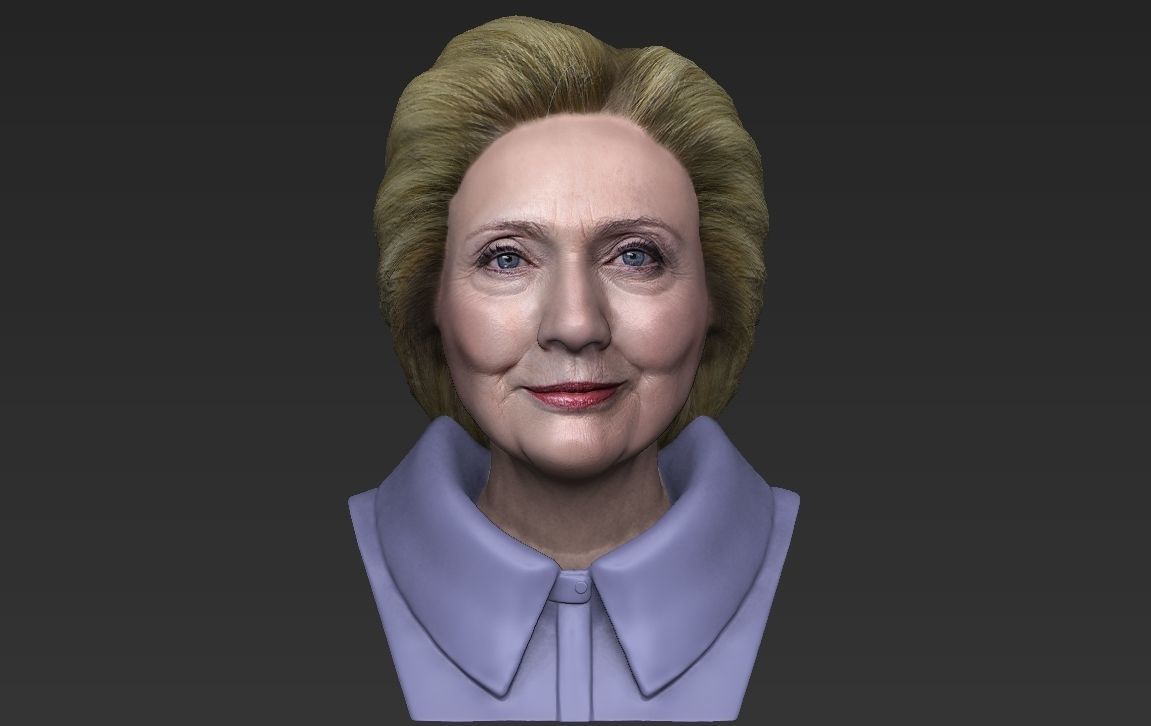 Hillary Clinton bust ready for full color 3D printing 3D print model_20