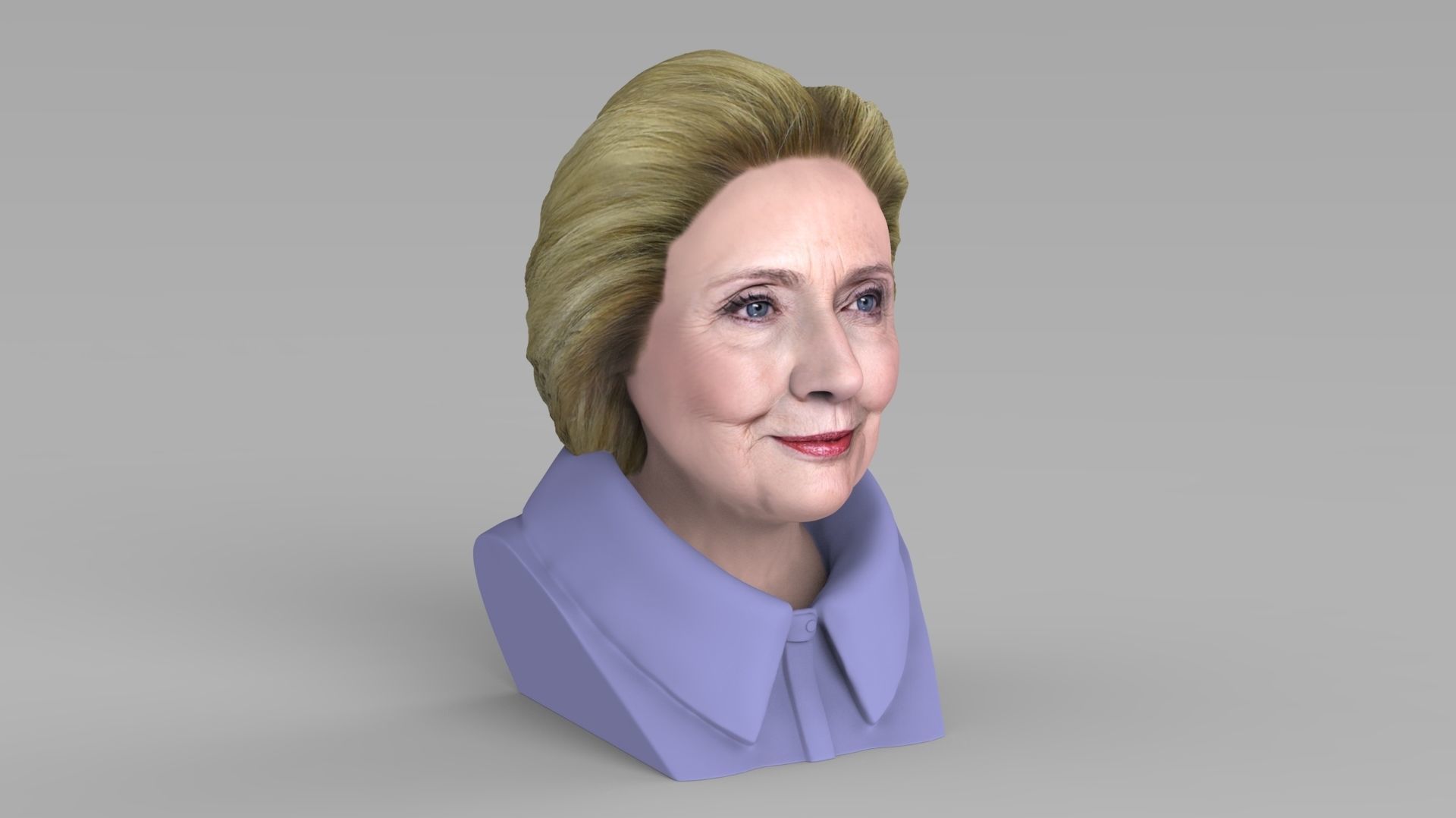 Hillary Clinton bust ready for full color 3D printing 3D print model_11