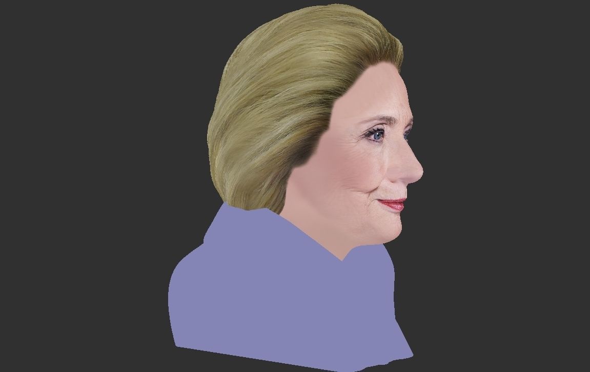 Hillary Clinton bust ready for full color 3D printing 3D print model_25