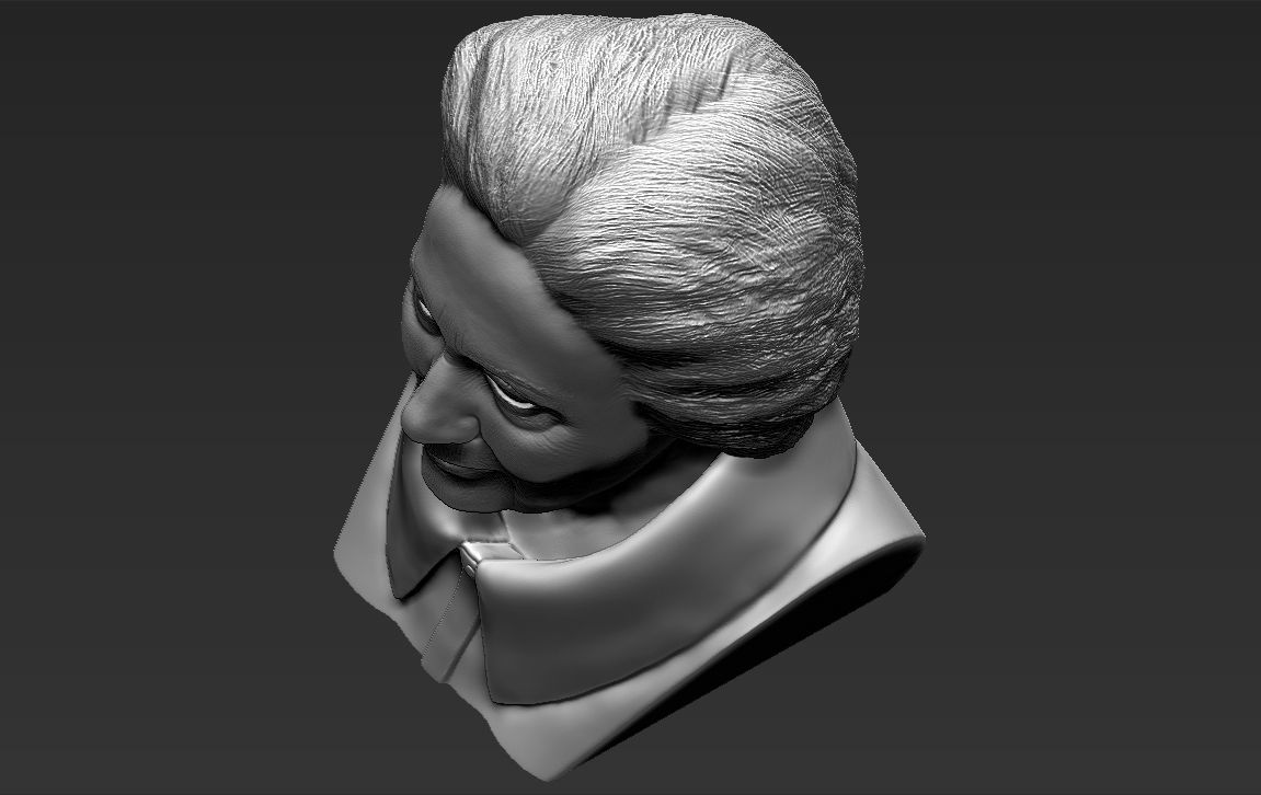 Hillary Clinton bust ready for full color 3D printing 3D print model_47