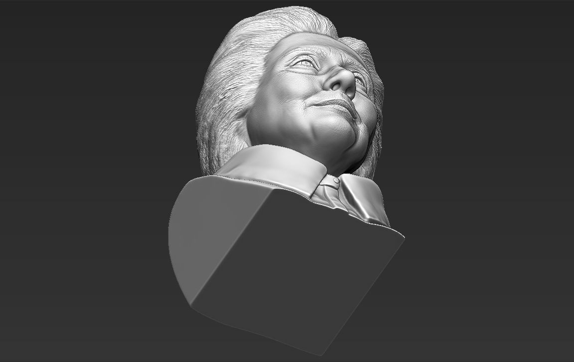 Hillary Clinton bust ready for full color 3D printing 3D print model_48