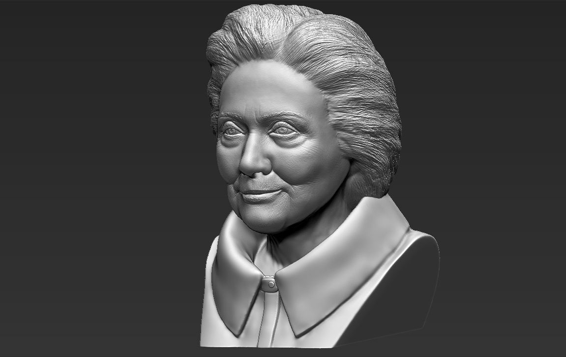 Hillary Clinton bust ready for full color 3D printing 3D print model_28