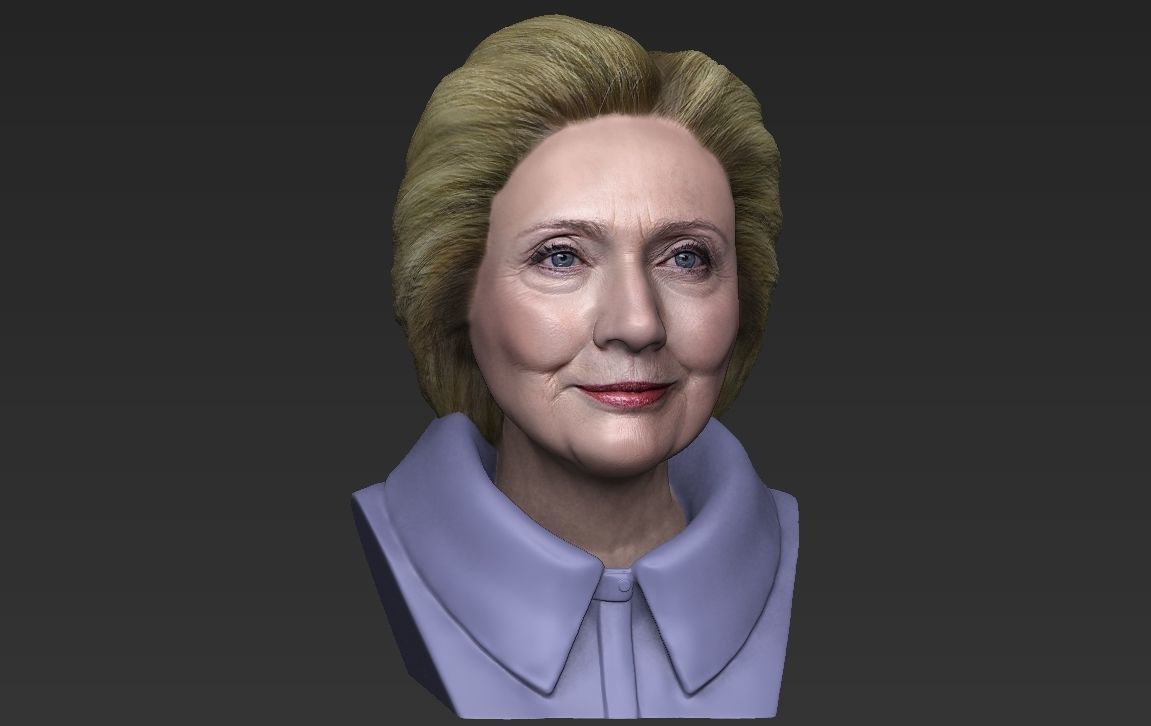 Hillary Clinton bust ready for full color 3D printing 3D print model_22
