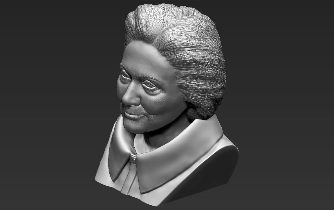 Hillary Clinton bust ready for full color 3D printing 3D print model_45