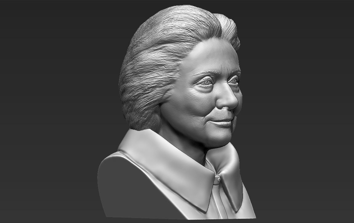 Hillary Clinton bust ready for full color 3D printing 3D print model_35