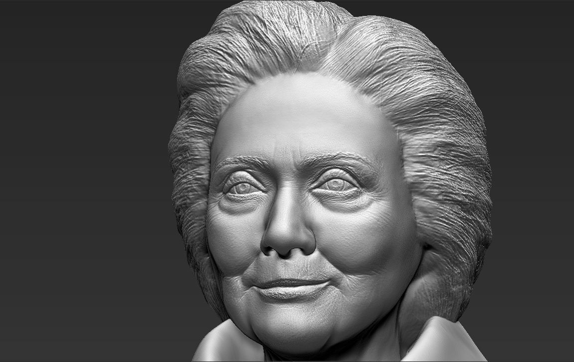 Hillary Clinton bust ready for full color 3D printing 3D print model_46
