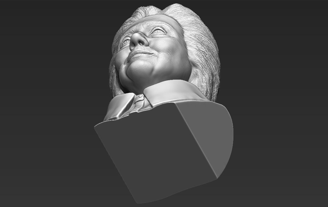 Hillary Clinton bust ready for full color 3D printing 3D print model_51