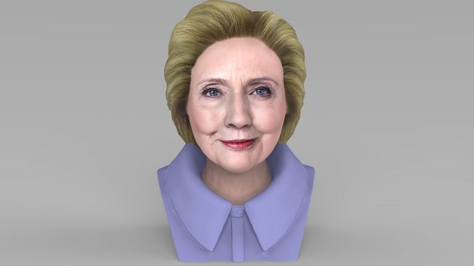 Hillary Clinton bust ready for full color 3D printing 3D print model