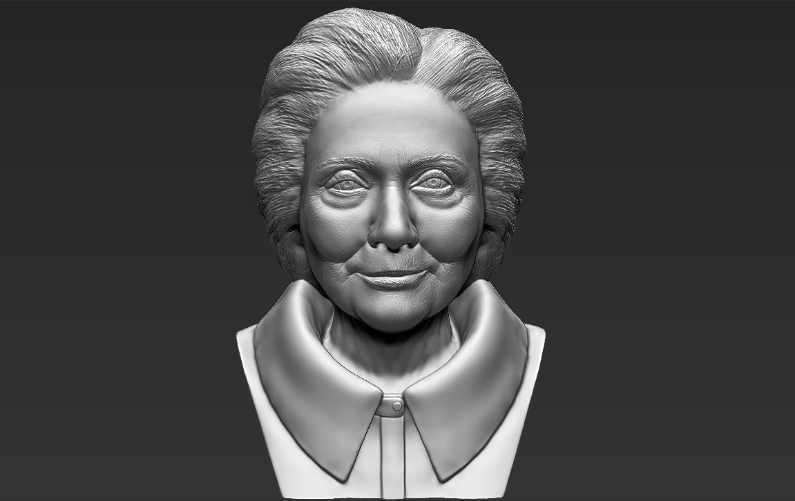 Hillary Clinton bust ready for full color 3D printing 3D print model_26