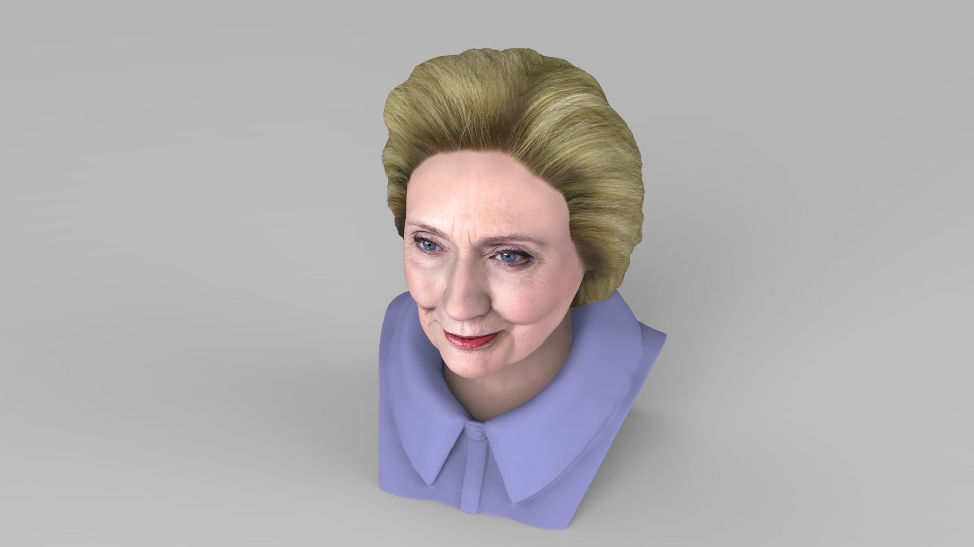 Hillary Clinton bust ready for full color 3D printing 3D print model_17