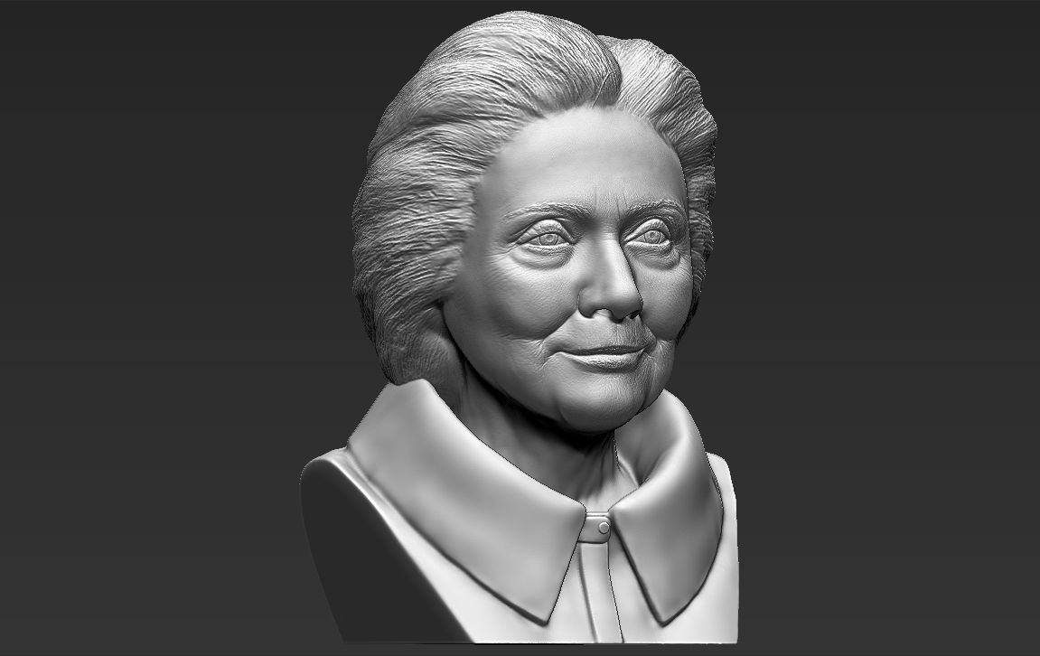 Hillary Clinton bust ready for full color 3D printing 3D print model_39