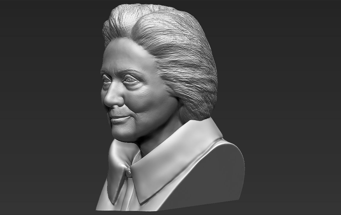 Hillary Clinton bust ready for full color 3D printing 3D print model_29