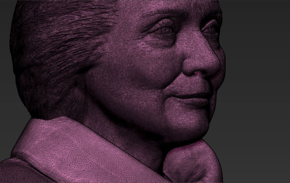 Hillary Clinton bust ready for full color 3D printing 3D print model_55