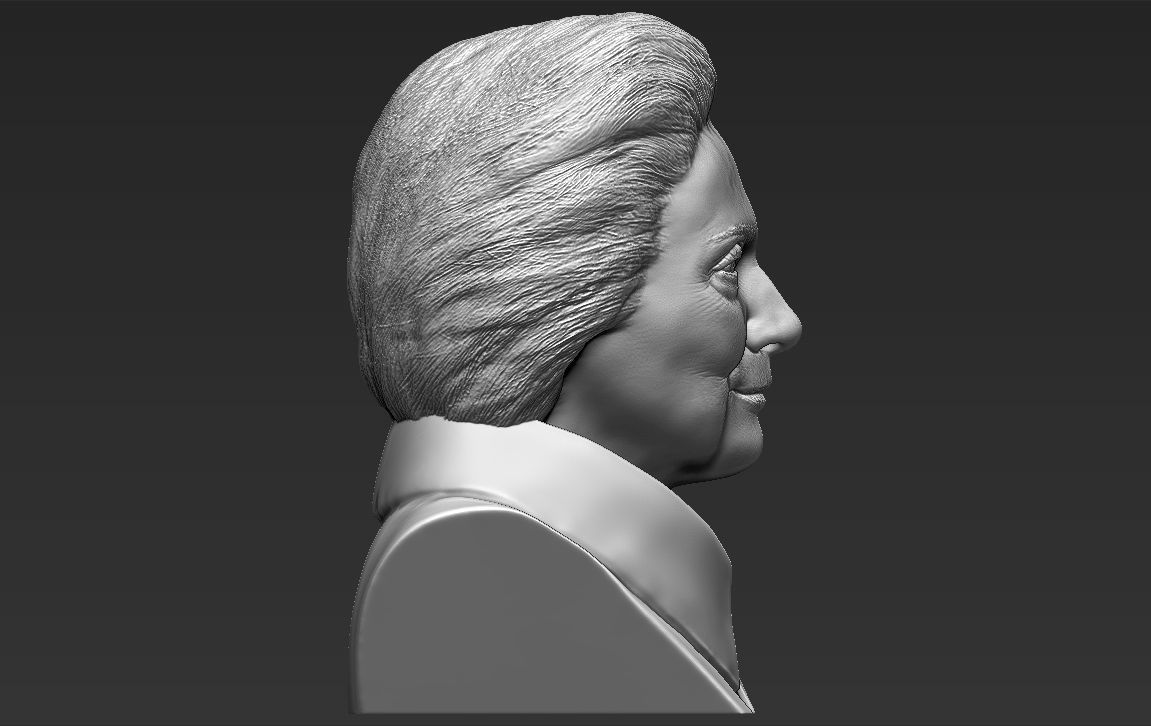 Hillary Clinton bust ready for full color 3D printing 3D print model_37
