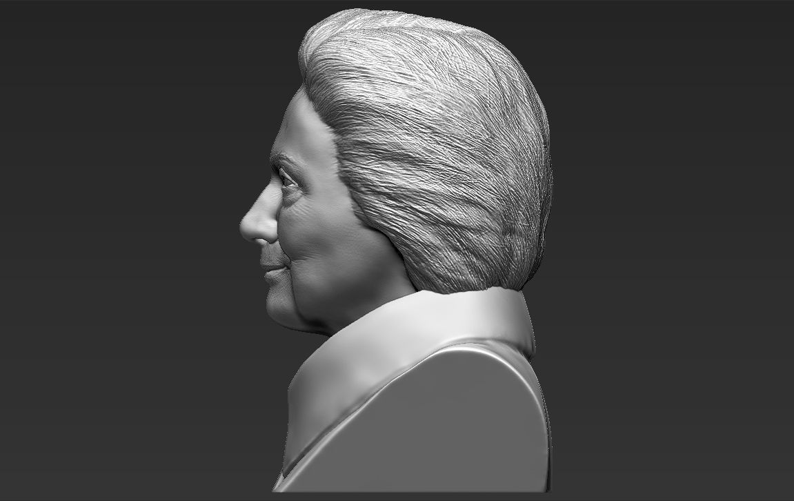 Hillary Clinton bust ready for full color 3D printing 3D print model_30