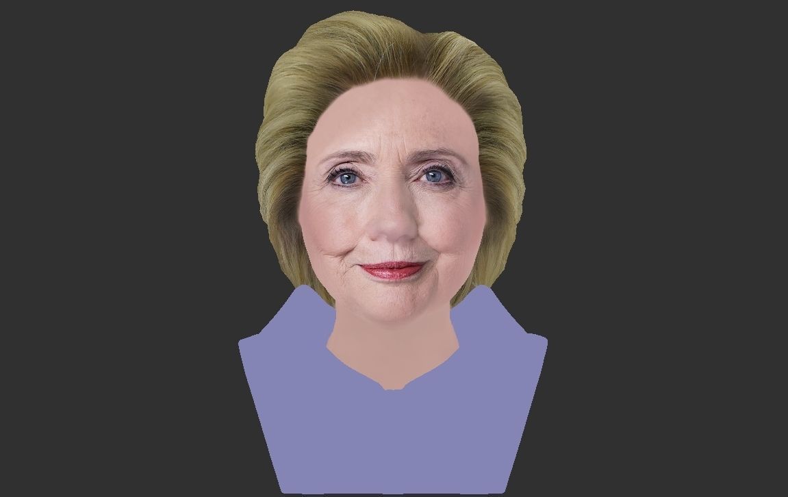 Hillary Clinton bust ready for full color 3D printing 3D print model_23