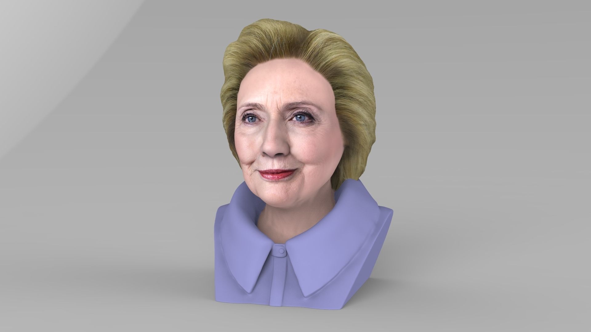Hillary Clinton bust ready for full color 3D printing 3D print model_1
