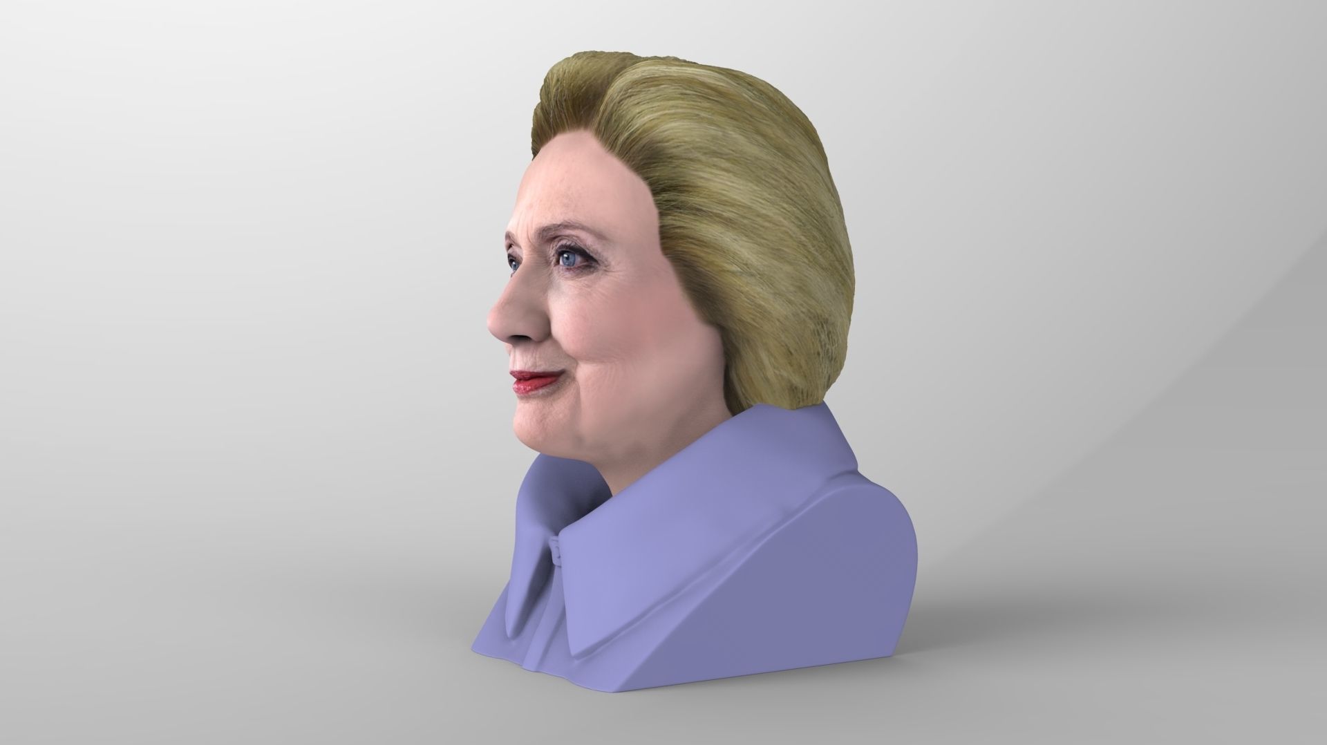 Hillary Clinton bust ready for full color 3D printing 3D print model_5