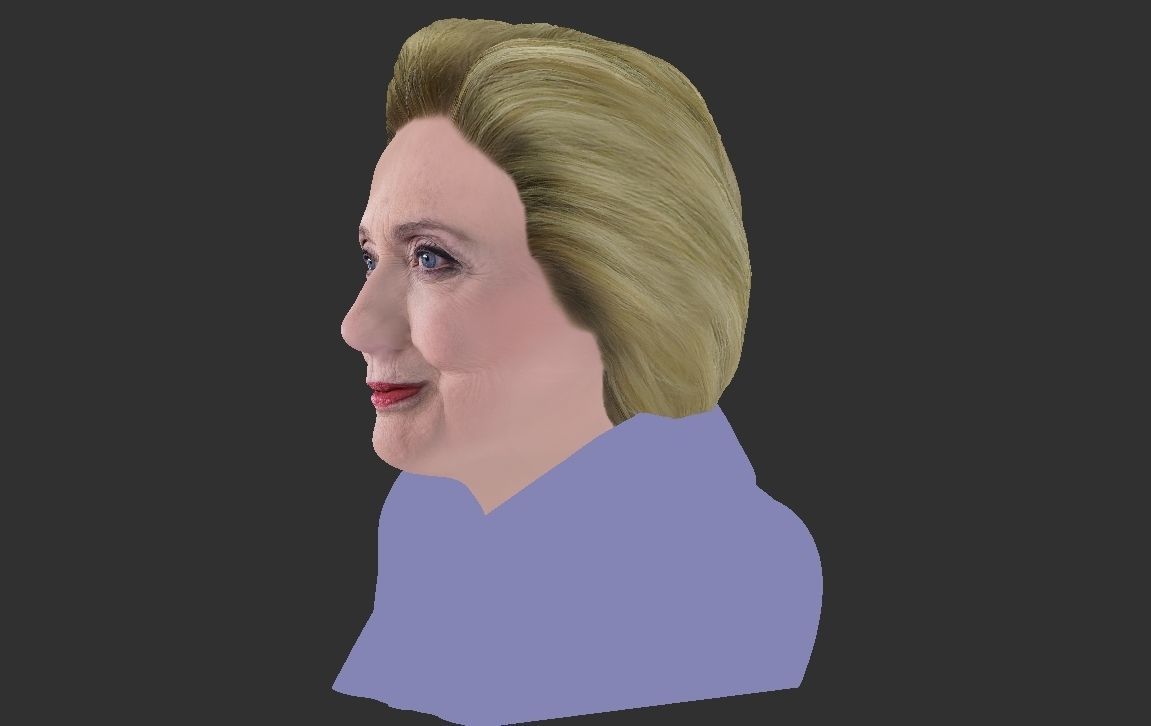 Hillary Clinton bust ready for full color 3D printing 3D print model_24