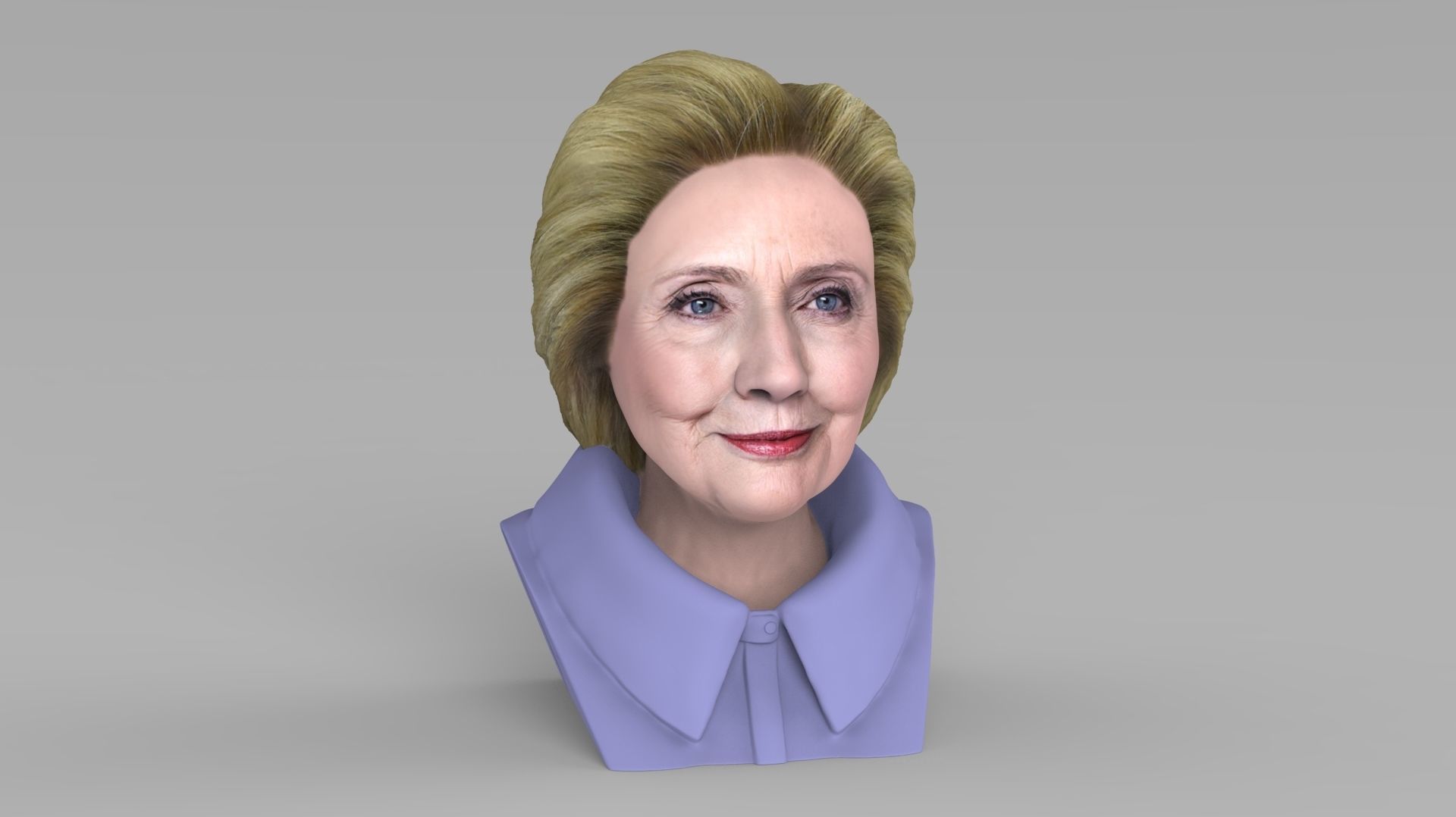Hillary Clinton bust ready for full color 3D printing 3D print model_12