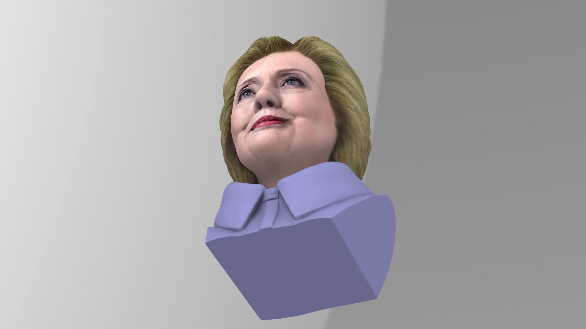 Hillary Clinton bust ready for full color 3D printing 3D print model_19