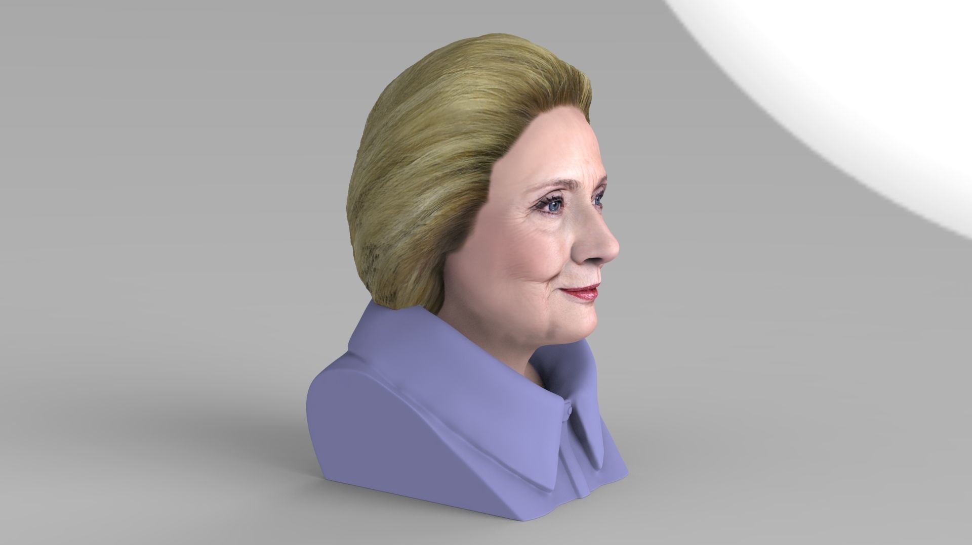 Hillary Clinton bust ready for full color 3D printing 3D print model_13
