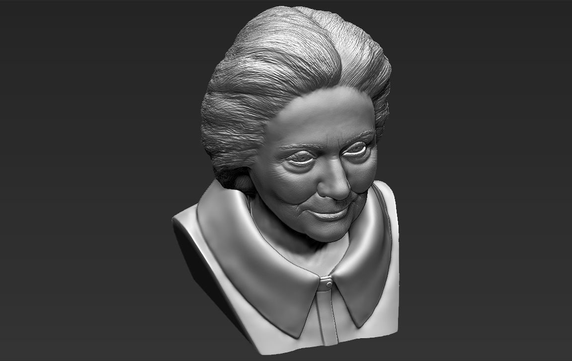 Hillary Clinton bust ready for full color 3D printing 3D print model_40