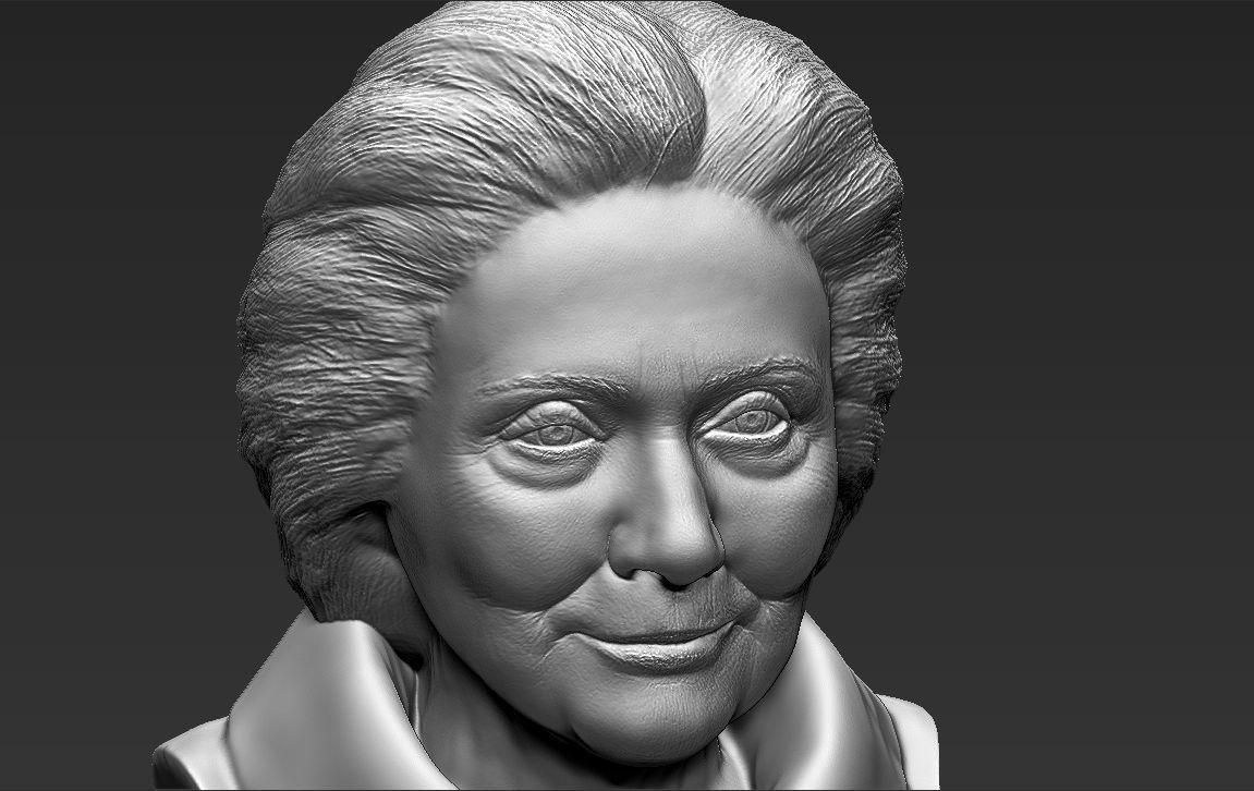 Hillary Clinton bust ready for full color 3D printing 3D print model_43