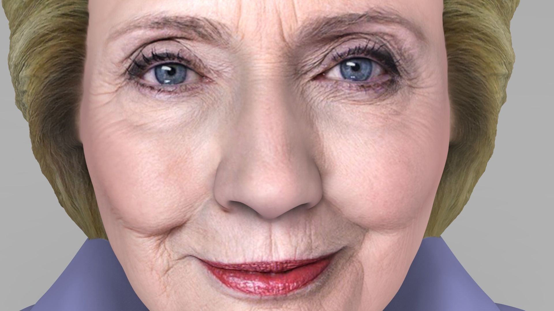 Hillary Clinton bust ready for full color 3D printing 3D print model_4