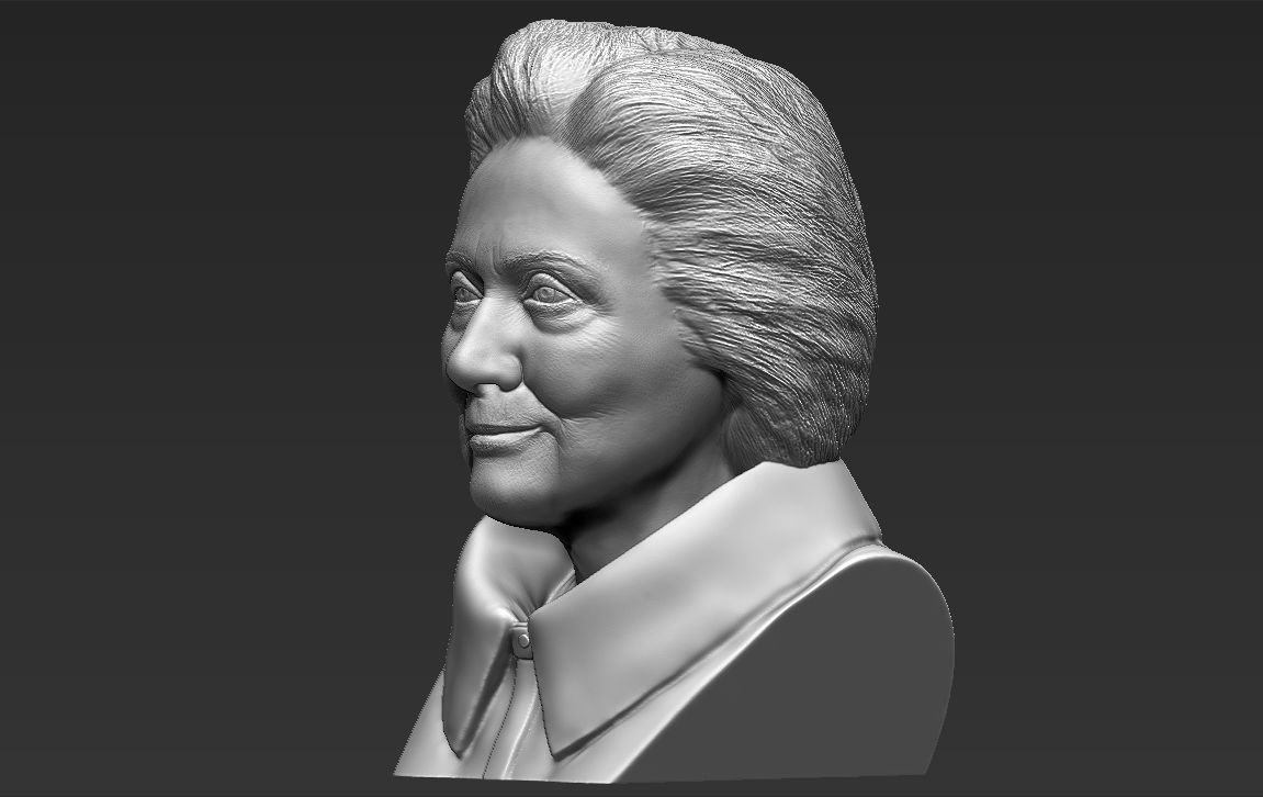 Hillary Clinton bust ready for full color 3D printing 3D print model_31