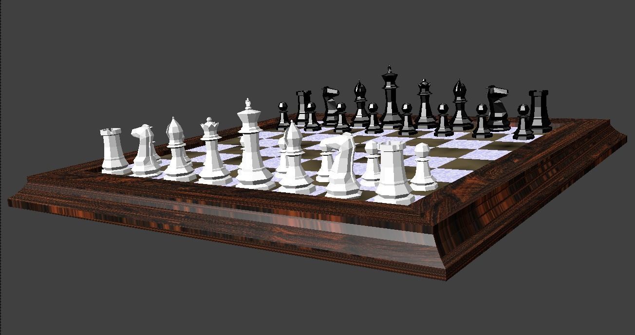 CHESS SCENE 3D print model_1