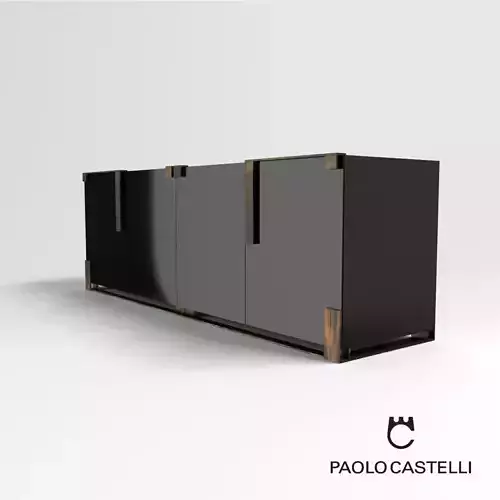  Black and Gold low Cabinet from Paolo Castelli
