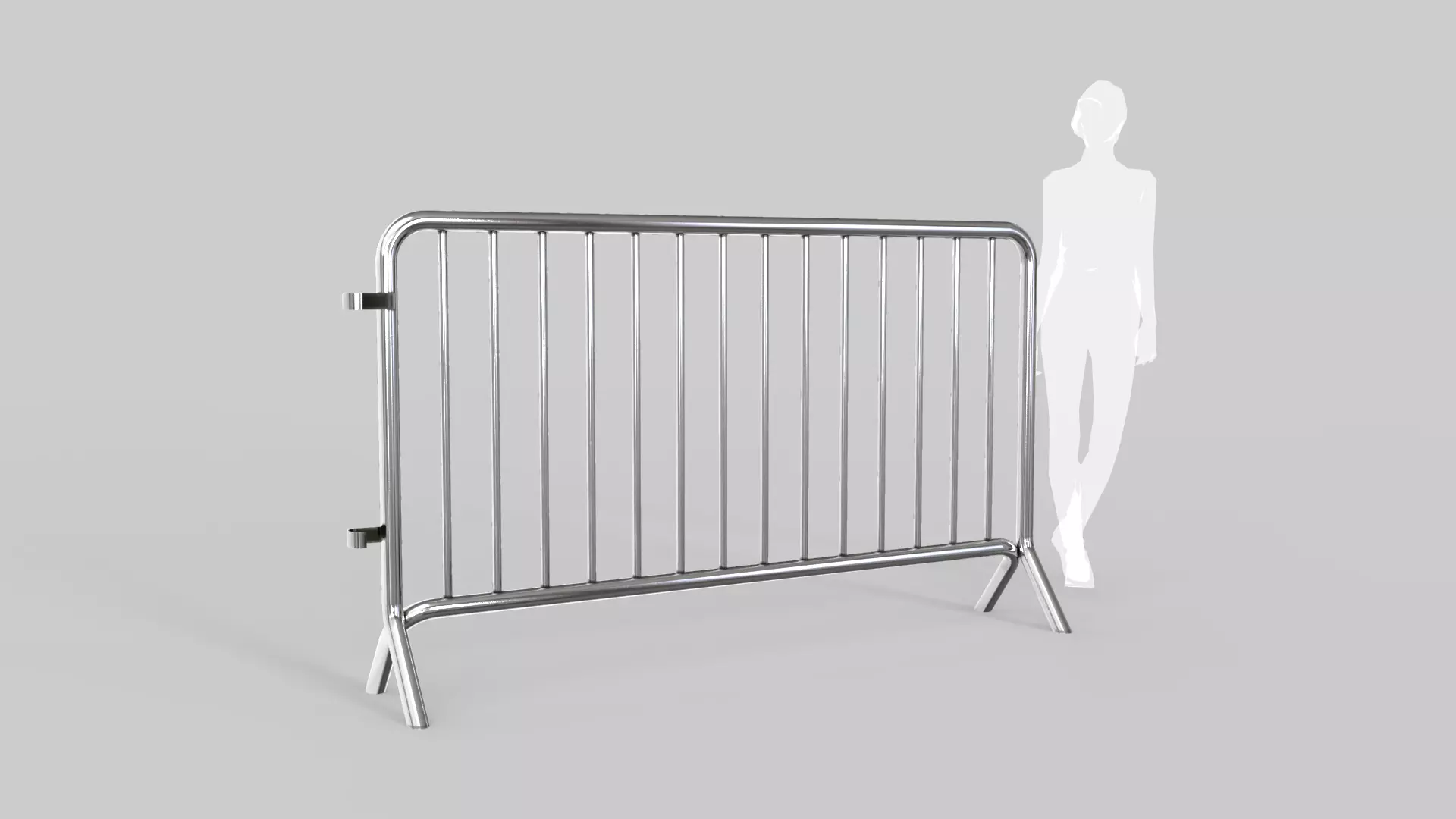 Fence Barrier - Crowd Control Barrier 3D model_0