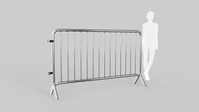 Fence Barrier - Crowd Control Barrier 3D model