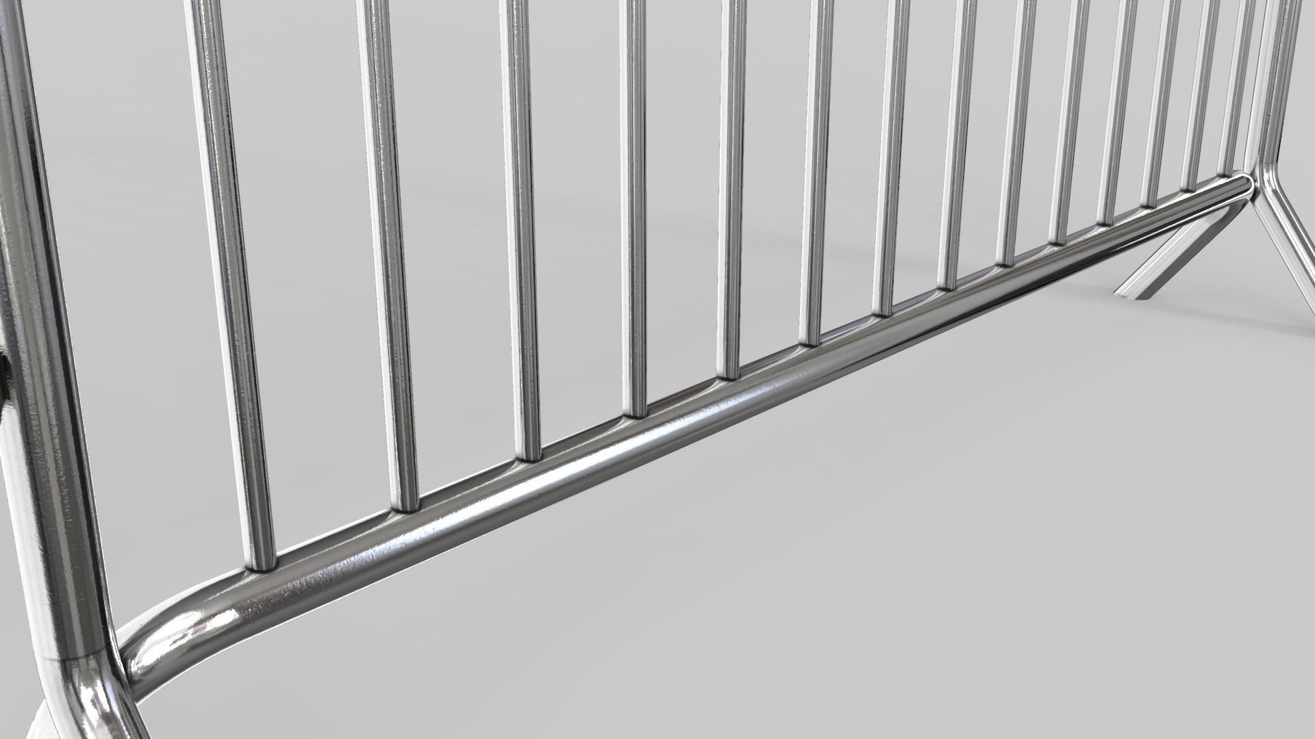 Fence Barrier - Crowd Control Barrier 3D model_11