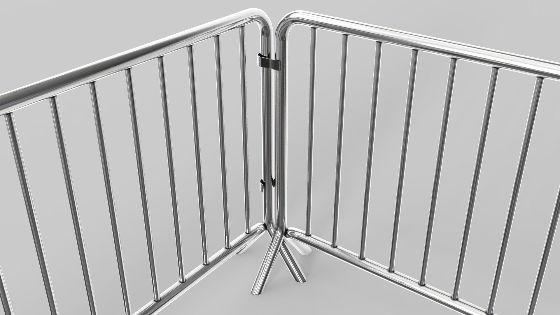 Fence Barrier - Crowd Control Barrier 3D model_14