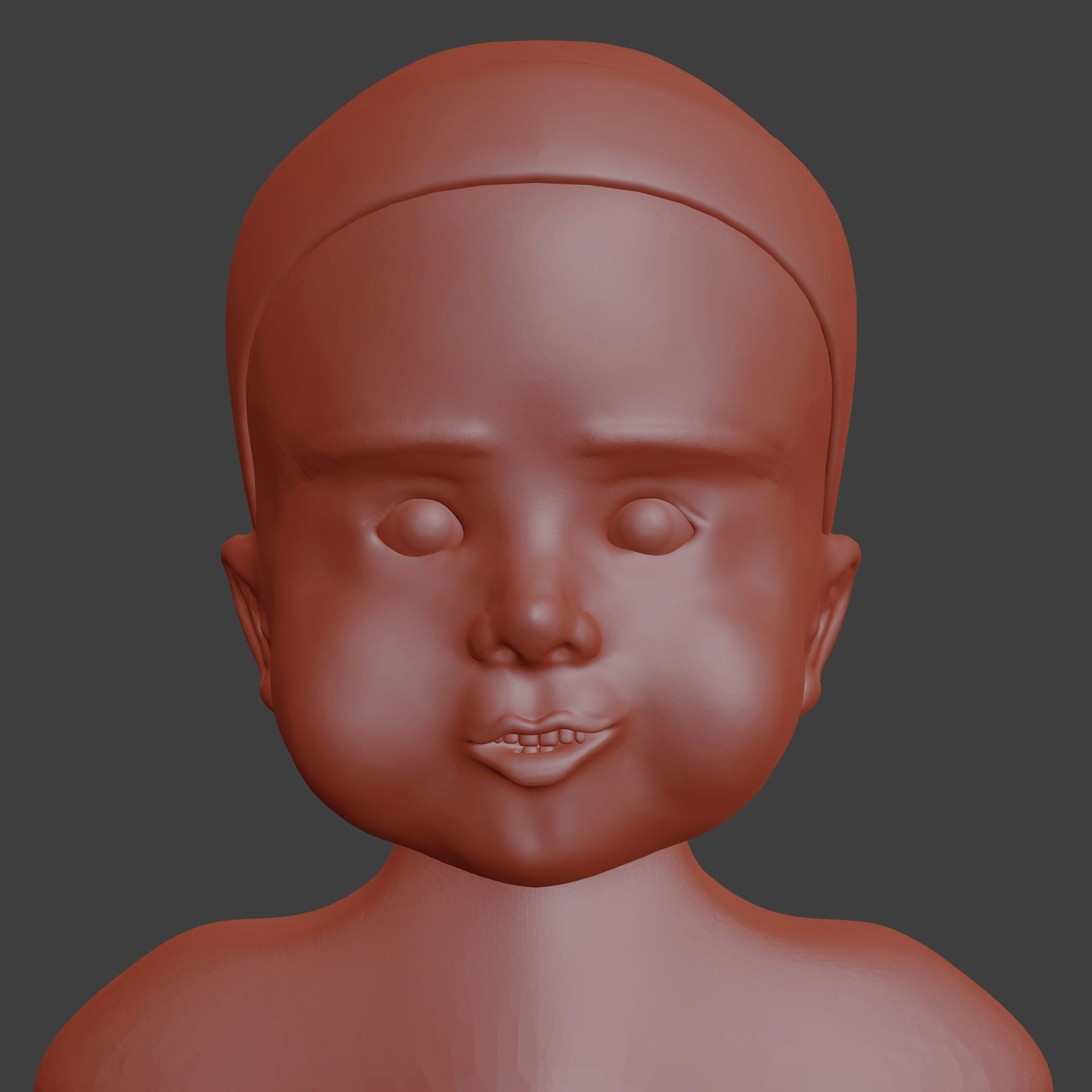 Baby Head 3D print model_1