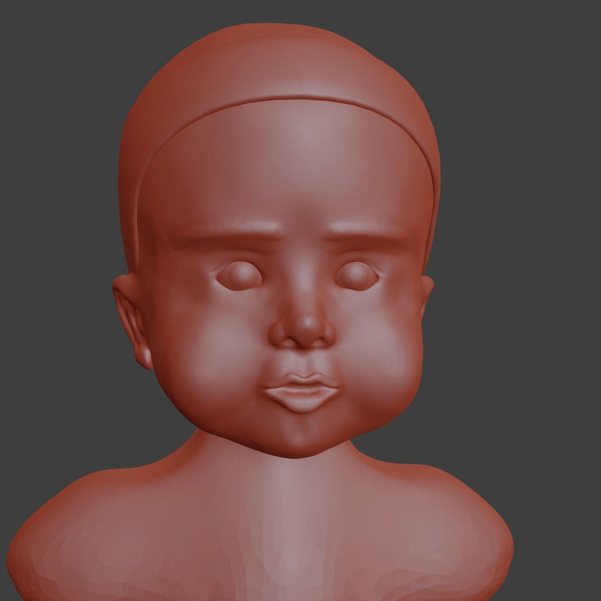 Baby Head 3D print model_2