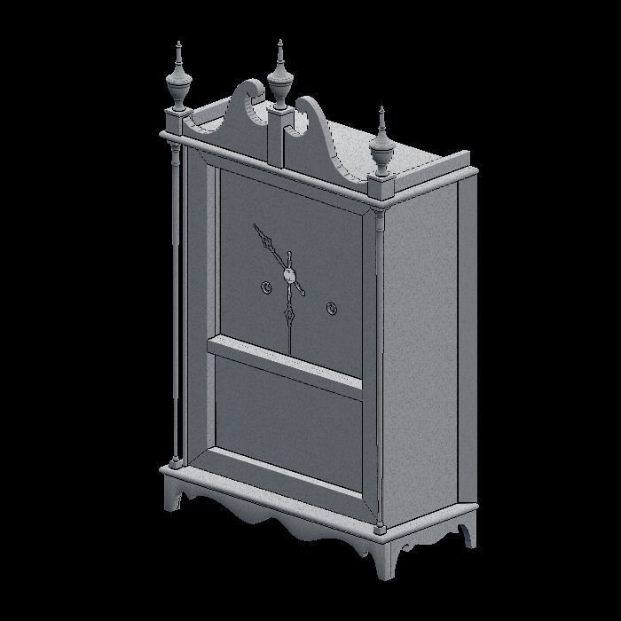 Mantle Clock 3D model_10