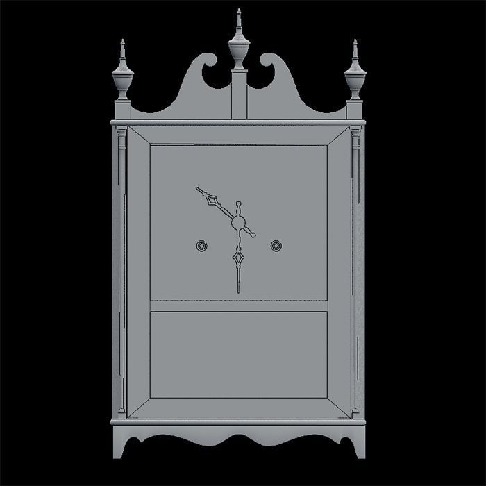 Mantle Clock 3D model_9