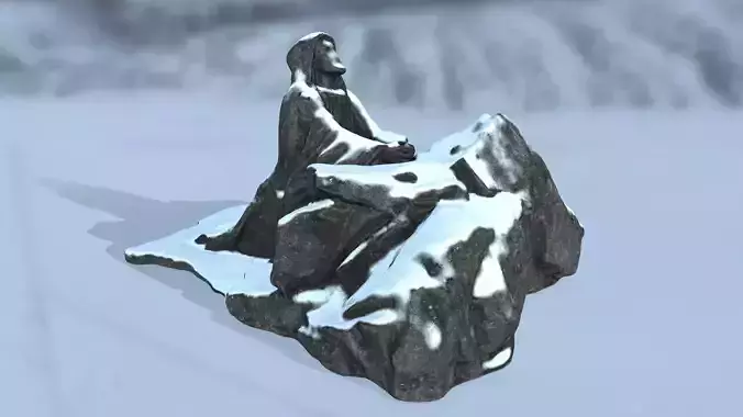 Jesus mountain with snow Low-poly 3D model