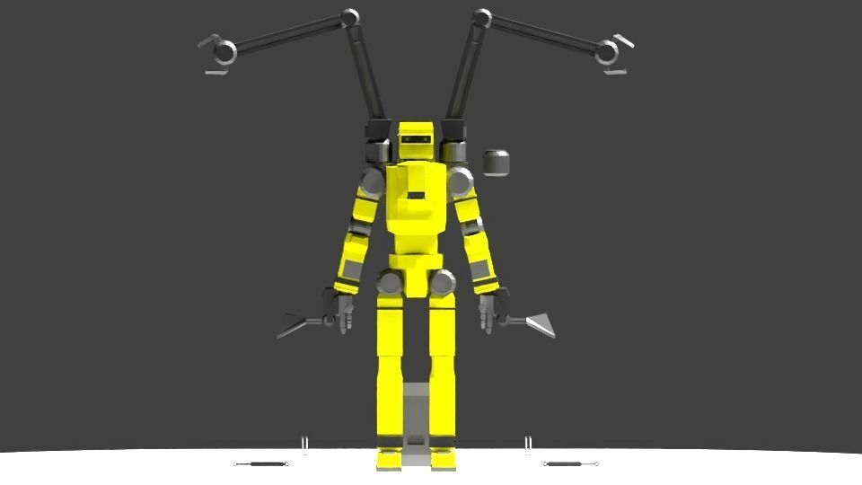 Low Poly Construction Mech -Adjutor Free low-poly 3D model_5
