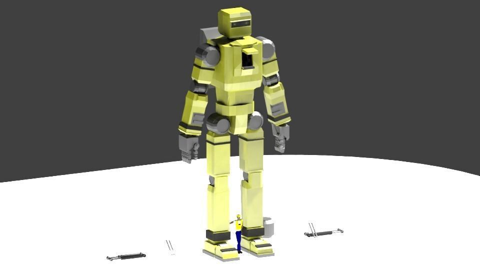 Low Poly Construction Mech -Adjutor Free low-poly 3D model_2